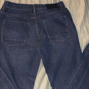 CALVIN KLIEN SIZE 16 DENIM JEANS LEATHER PATCH